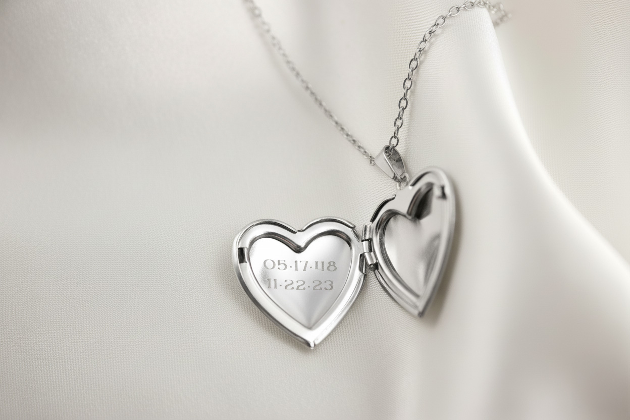 Heart Locket Photo Necklace - Image 7