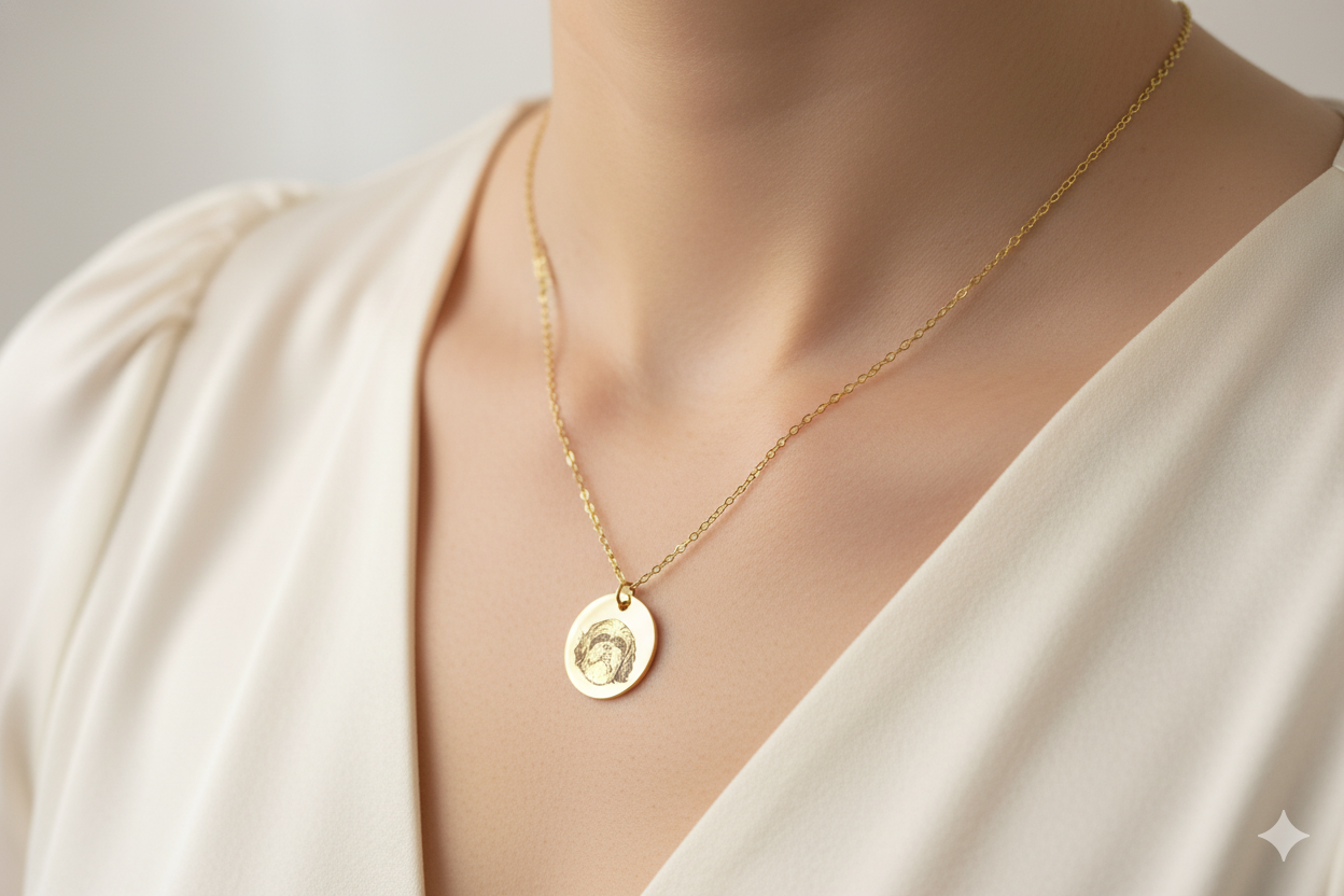 Custom Portrait Round Pendant - Image 5