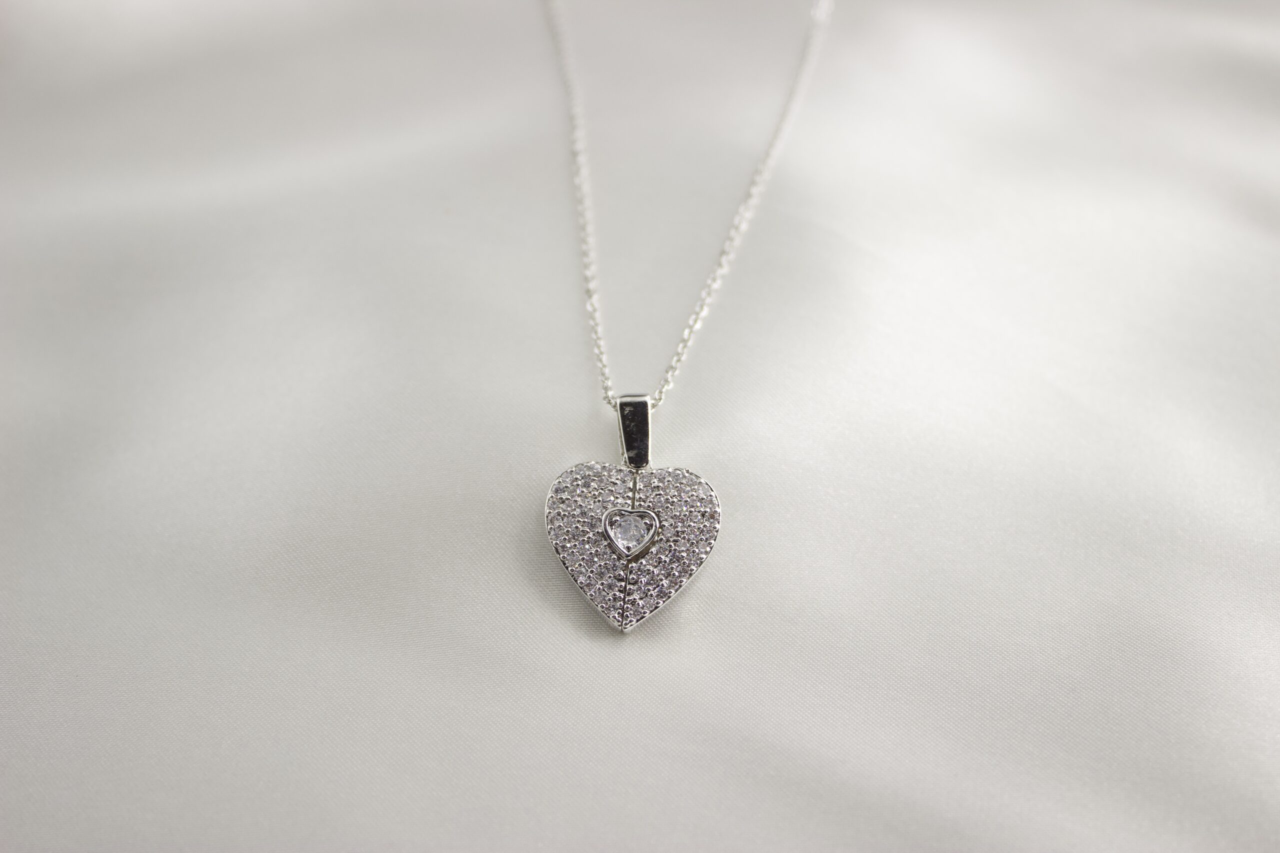 Engraved Angel Wing Heart Pendant Necklace - Image 7