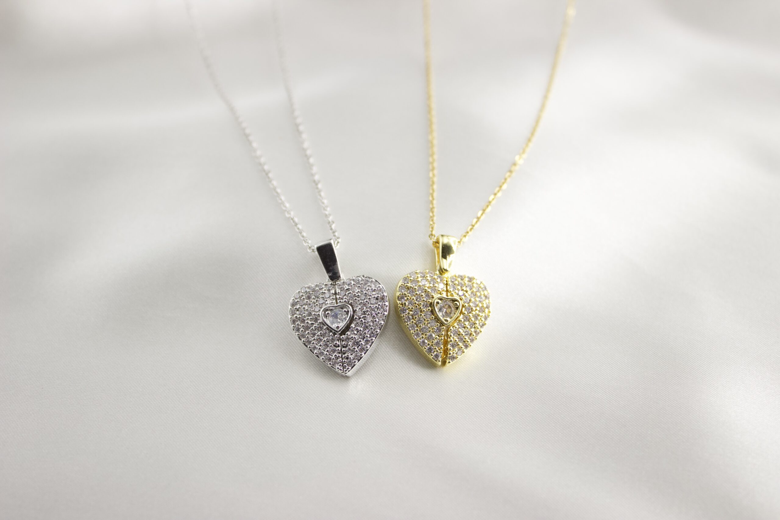 Engraved Angel Wing Heart Pendant Necklace - Image 2