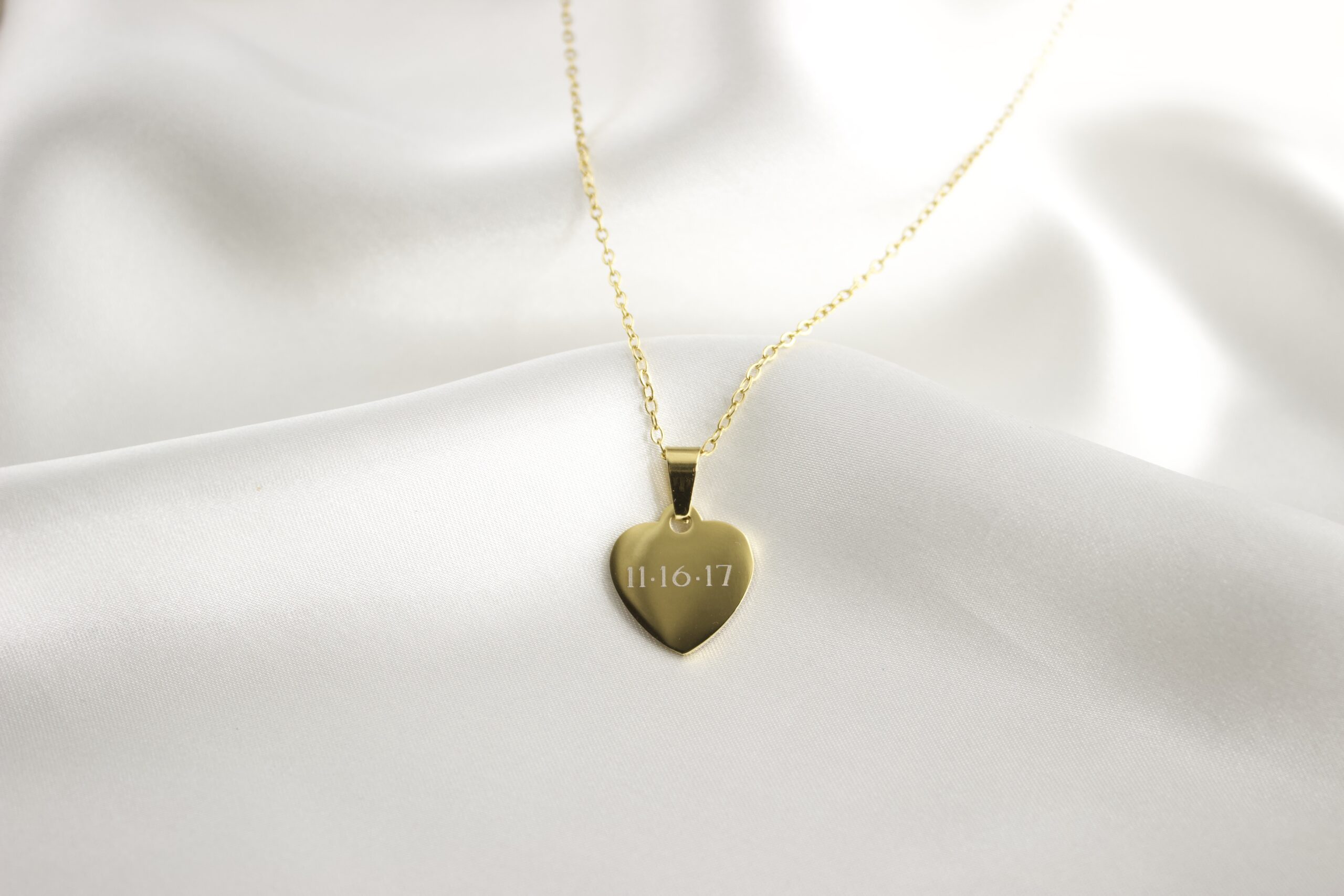 Custom Engraved Heart Pendant Necklace - Image 3