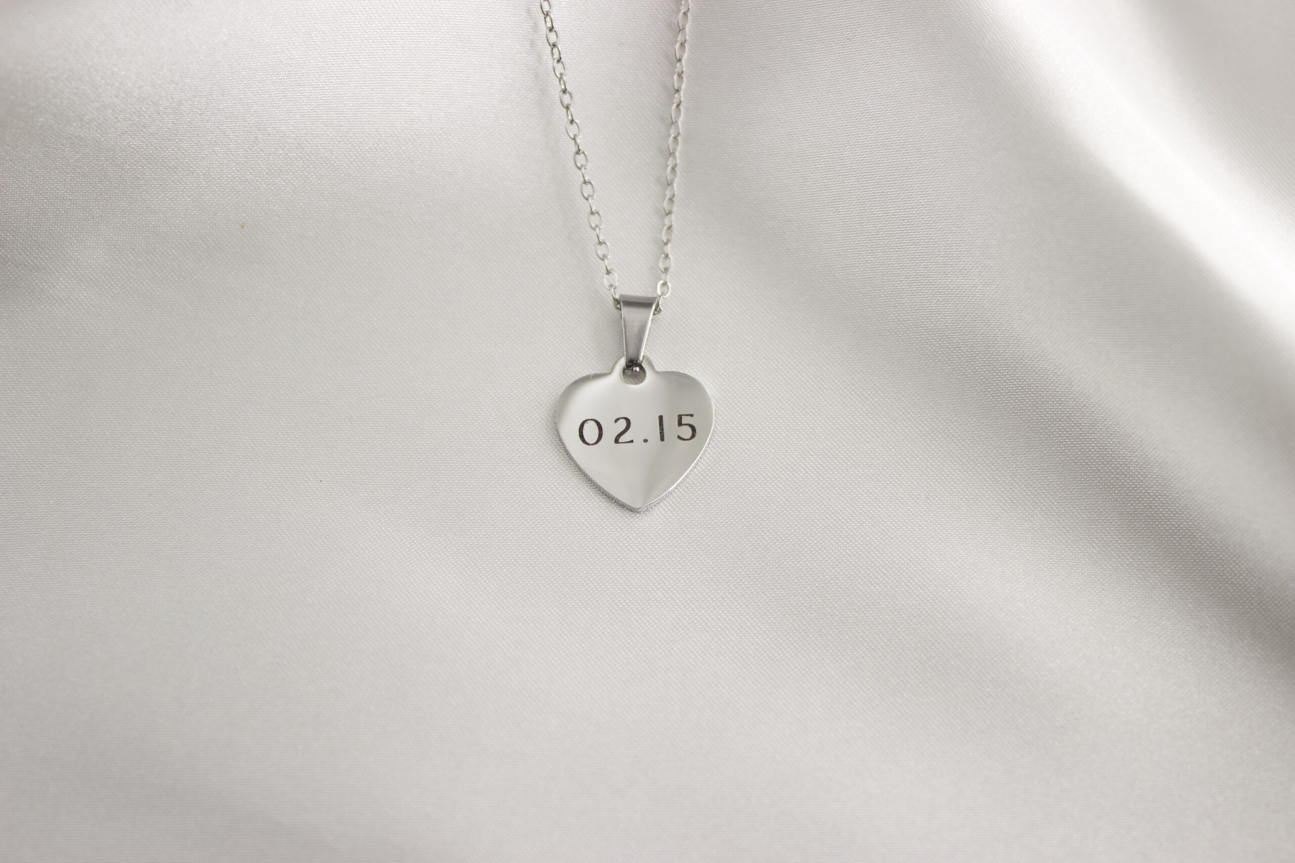 Custom Engraved Heart Pendant Necklace - Image 4