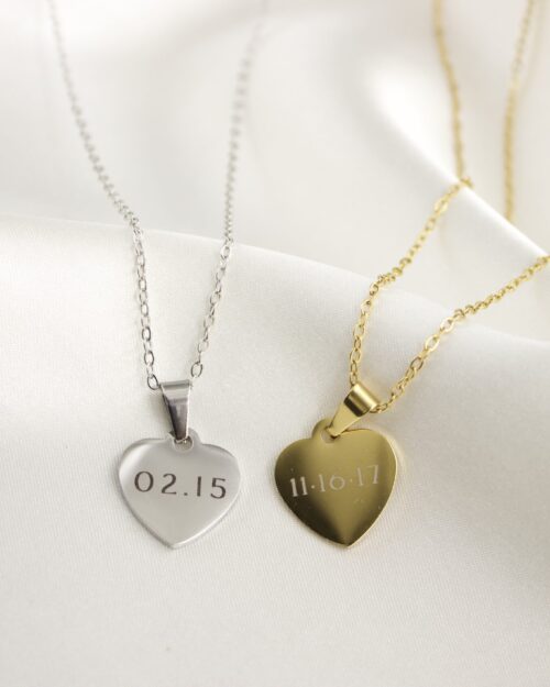 Custom Engraved Heart Pendant Necklace