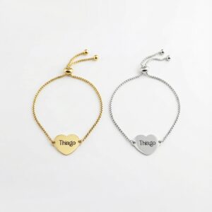 Engraved Heart Bracelet with Name