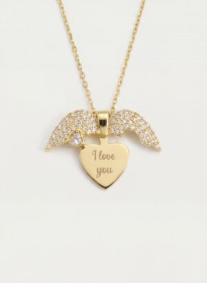 Angel Wing Heart Necklace