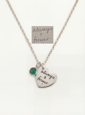 Birthstone Necklace Handwriting
