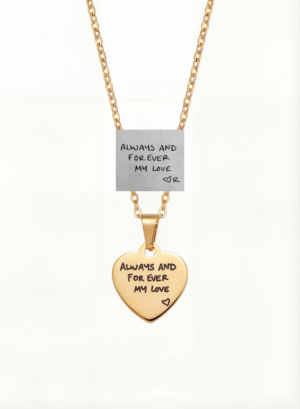 Heart Necklace Handwriting
